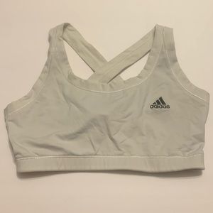 Adidas medium white sports bra